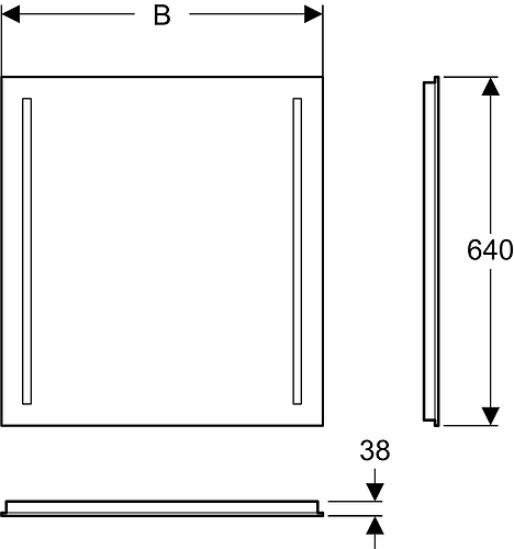 501.538.00.1 Зеркало IFO Option с двухсторонней подсветкой, Ш = 800 мм - Вид №7