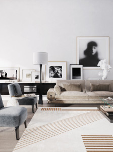 Прямоугольный ковер ручной работы из шерсти