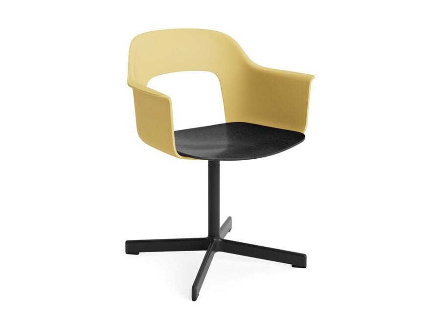 Вращающееся кресло с подлокотниками из полипропилена с деревянным сиденьем Hay макет ARCH-00049703 - Вид №37