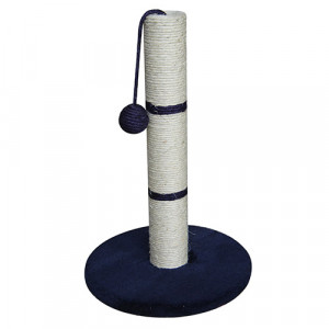 ПР0033776 Когтеточка для кошек Столбик с игрушкой 30x30x65см синий Foxie