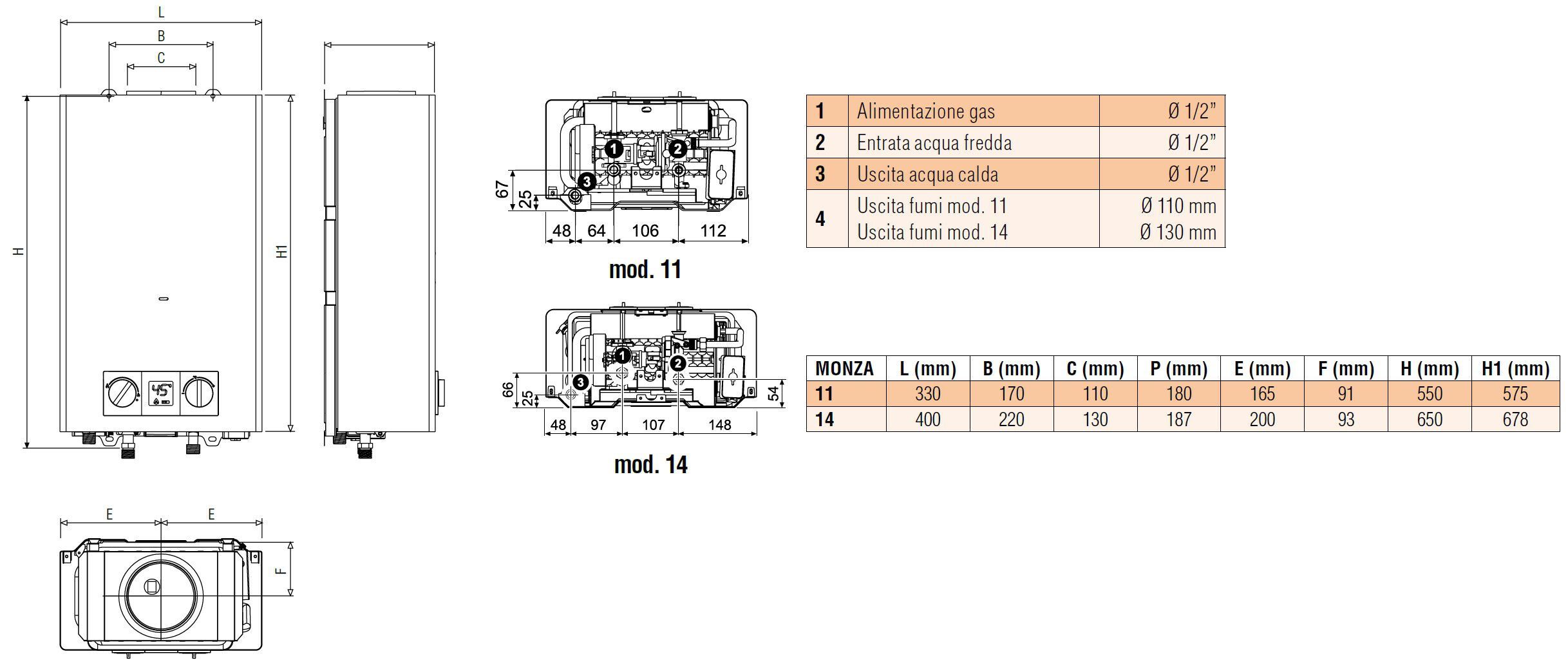 Газовый водонагреватель Lamborghini CaloreClima MONZA ARCH-00017092 - Вид №1