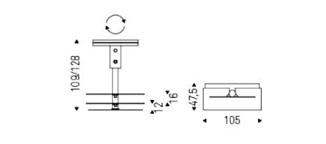 Стальной и хрустальный поворотный ТВ-шкаф Cattelan italia VISION ARCH-00089638 - Вид №2