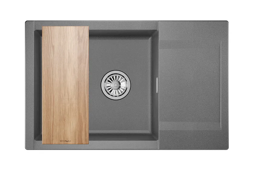 ES-7807, ГРАФИТ, кухонная мойка, кварц, ESTETICA GRANULA 7807-ST261 - Вид №3