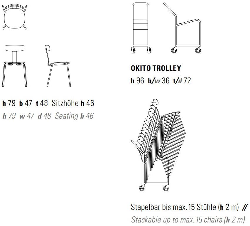 ZEITRAUM Штабелируемый стул из стали и дерева Okito sun-id-1438674 - Вид №9