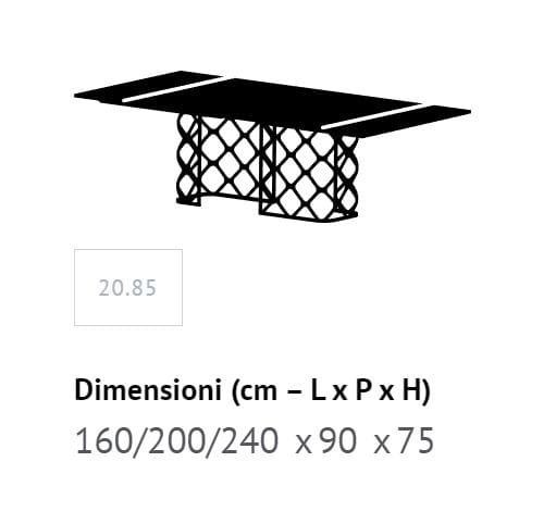 Обеденный стол из стали и дерева Bontempi Casa MAJESTY ARCH-00066435 - Вид №14