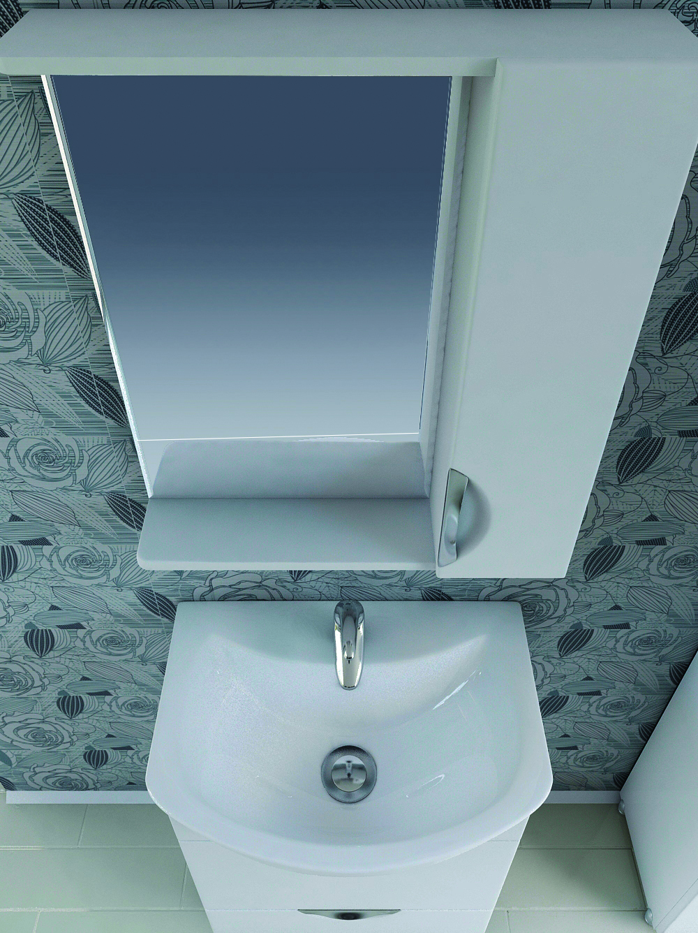 Зеркало Callao 700 левое, со спотом700⨉150⨉700 мм белый VIGO sun-id-665402 - Вид №2