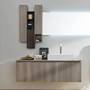 Комбинация ванной комнаты FLY116 в отделке Ska Mineralmarmo / Tranché Argilla / Tranché Terra MILLDUE FLY