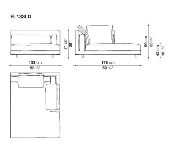 Тканевый диван с полуостровом Maxalto FLORIUS ARCH-00001447 - Вид №4