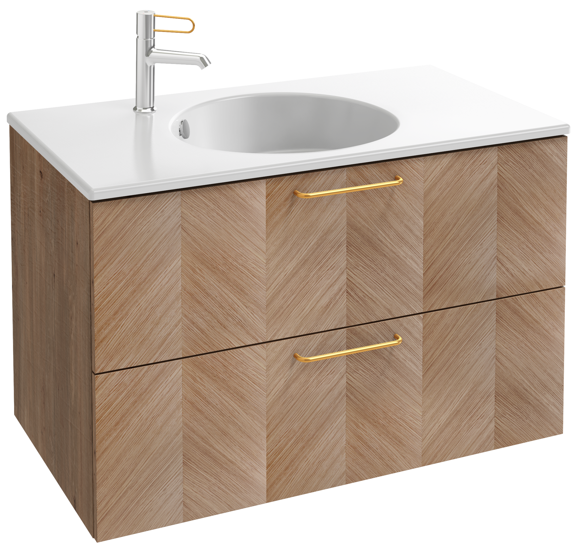 EB2523-R8-P14 Тумба под столешницу 90 см, 2 ящика, золотая ручка JACOB DELAFON ODÉON RIVE GAUCHE ODEON RIVE GAUCHE