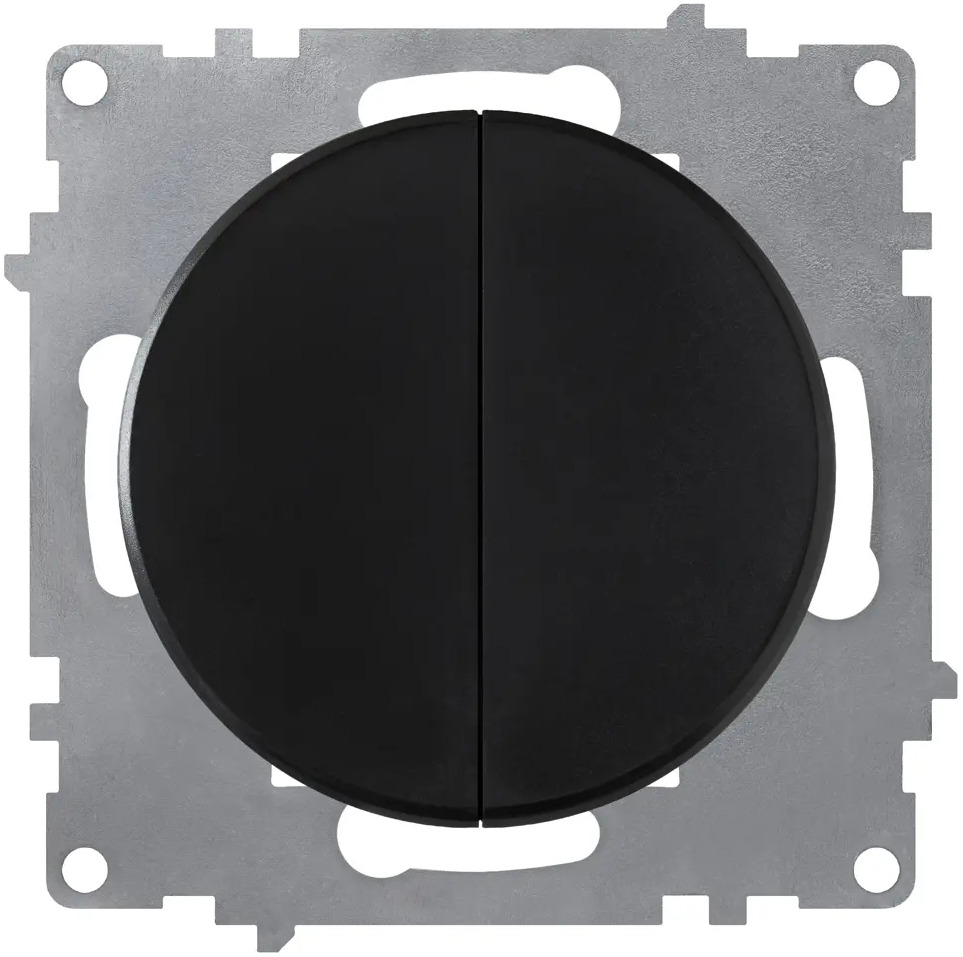 82127016 Выключатель встраиваемый Onekey Florence 2 клавиши, цвет чёрный STLM-0019901