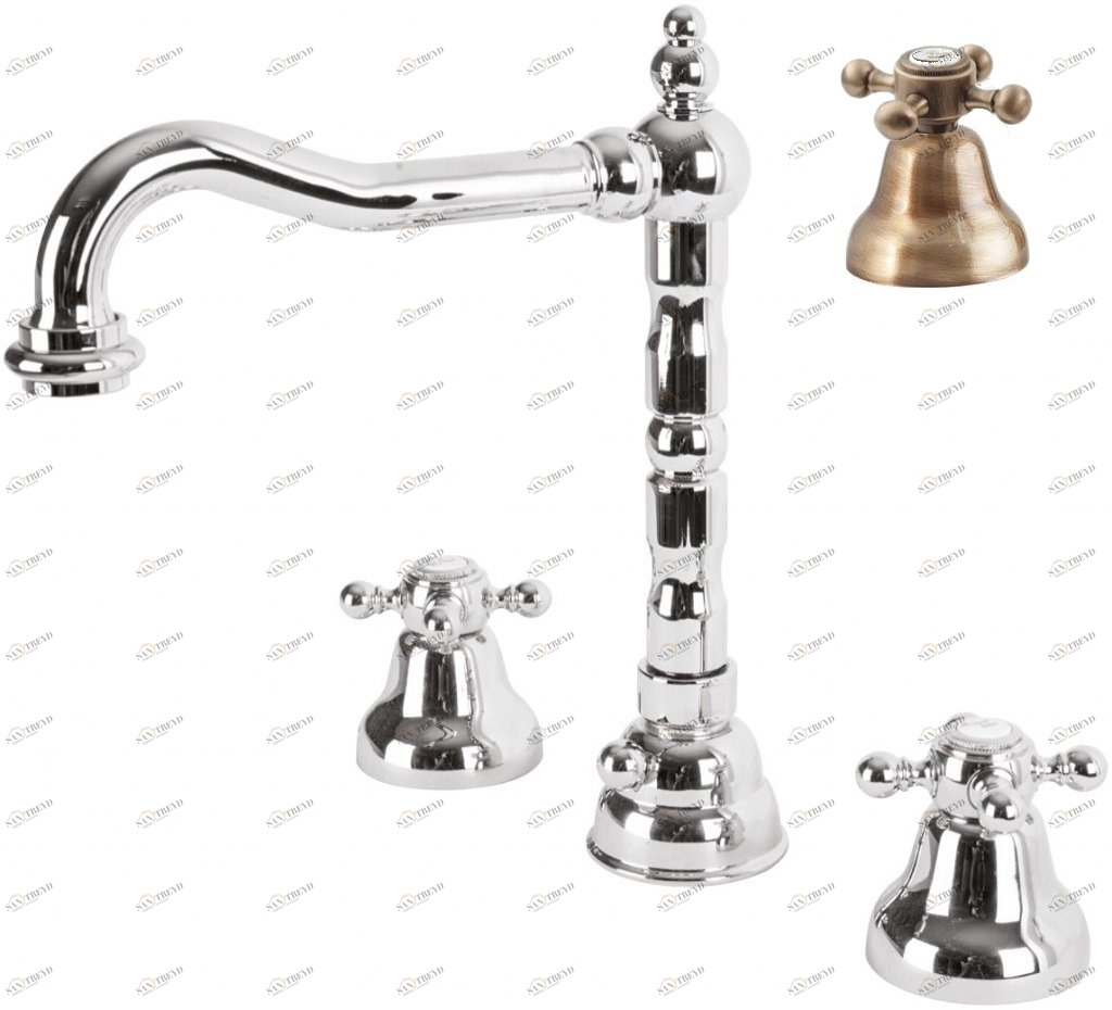 Смеситель для раковины на три отверстия CEZARES GOLF-BLS2-02