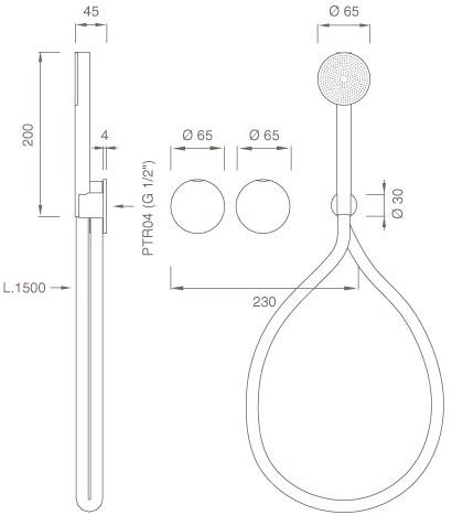 Ceadesign Настенный комплект из 2 прогрессивных смесителей для ванны / душа Giotto Gio 25y - Вид №2