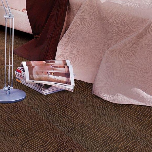 Кожаный пол CorkStyle Kroko Redbrown Натуральная кожа (Рельефная) 915х305 мм 1001500015 - Вид №2