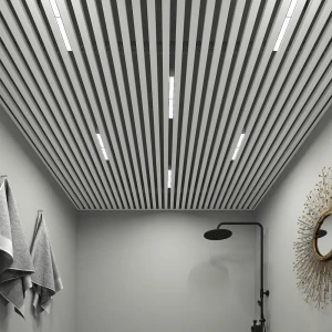 Комплект кубообразного реечного подвесного потолка для входных групп, санузлов и лоджий 2x2м AR C 30/27 белый матовый