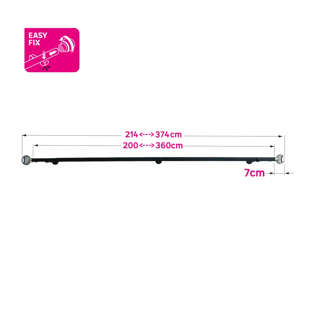 INSPIRE Glama — двухрядный карниз для штор 200-360 см черный 84407315 STLM-0049484 - Вид №5