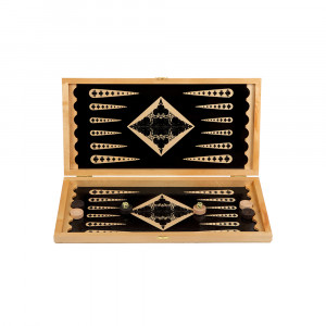 1369 Игра настольная Нарды "Персидская ночь" тонированые. Восточный орнамент. Ладья