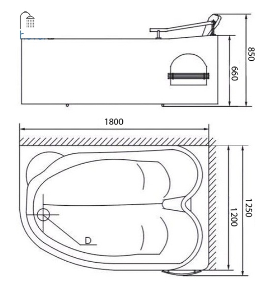 А-0919R Ванна Appollo A Santreyd - Вид №1