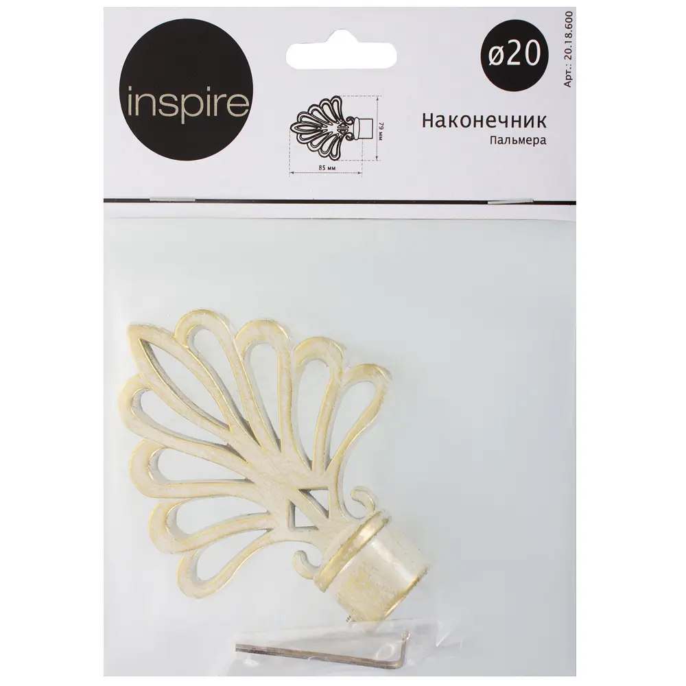 Наконечник Inspire «Пальмера» 9.5 см цвет белый антик 13417577 STLM-2067591  - Вид №2