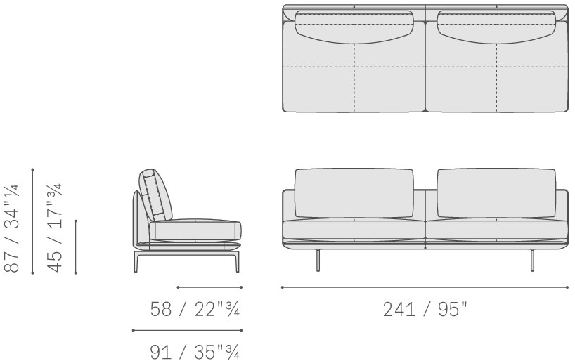 Poltrona Frau Модульный диван из кожи и ткани La collezione - divani e poltrone sun-id-1487212 - Вид №21