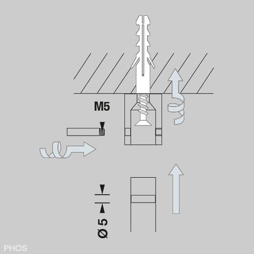 T5D Подвесной шкаф занимает 5 двойных мест с вешалкой для одежды и 10 вращающимися крючками. PHOS  - Вид №2