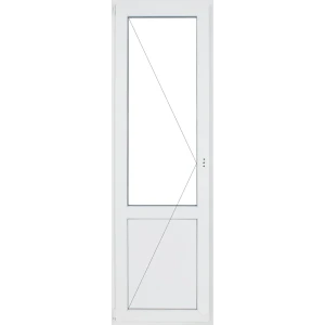 Балконная дверь ПВХ Deceuninck одностворчатая левая поворотная 2130x700 мм (ВxШ) однокамерный стеклопакет белый