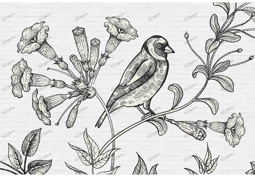 Architects Paper Бумажные обои с цифровой печатью и цветочными мотивами Walls by patel sun-id-1425430