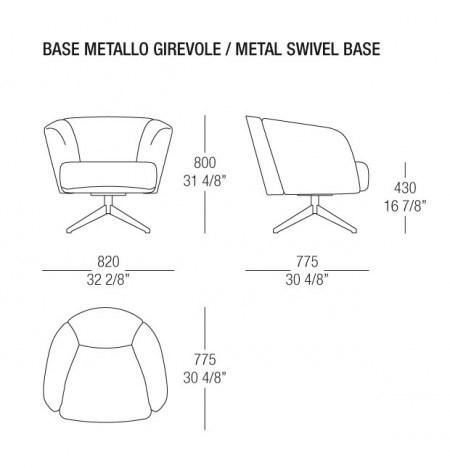 MisuraEmme Поворотное кожаное кресло sun-id-1437261 - Вид №3