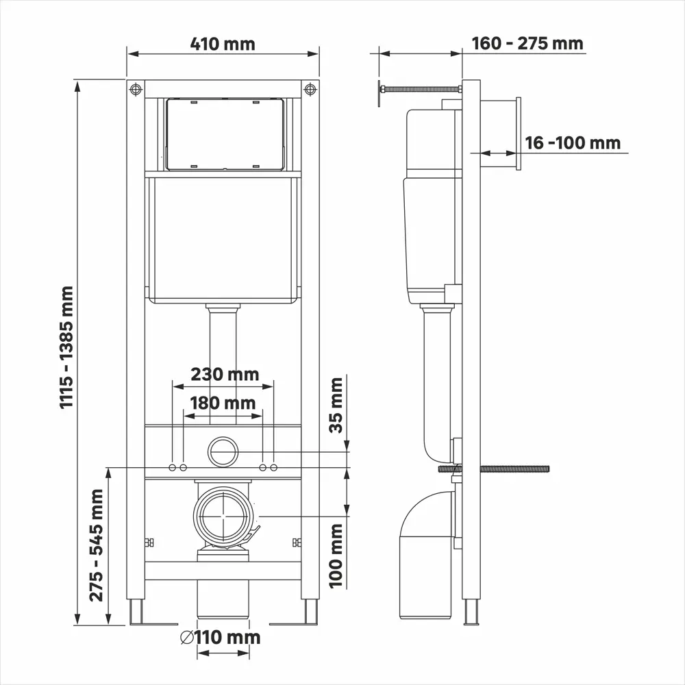 Комплект инсталляция с унитазом Berges Line Pro 043225, безободковый с микролифтом, клавиша SoftTouch цвет черный 89383651 STLM-2163205 - Вид №6