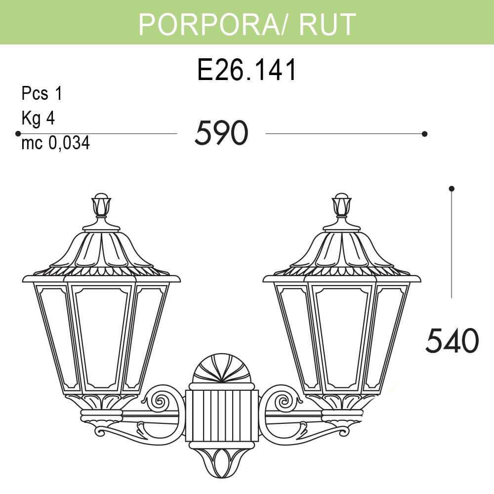 Уличный настенный светильник Fumagalli Porpora/Rut E26.141.000.WXF1R FUMAGALLI ПОД СТАРИНУ, ФОНАРЬ 271829 Белый  - Вид №1