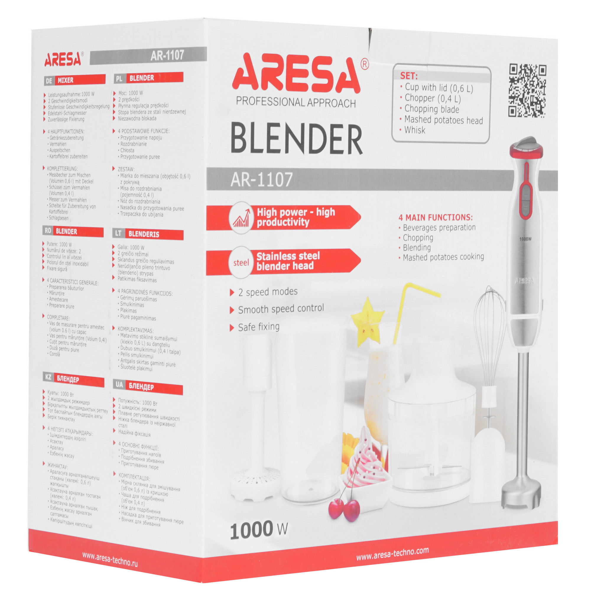 1129393 Блендер погружной Aresa AR-1107 серебристый STDN-0079125 - Вид №9