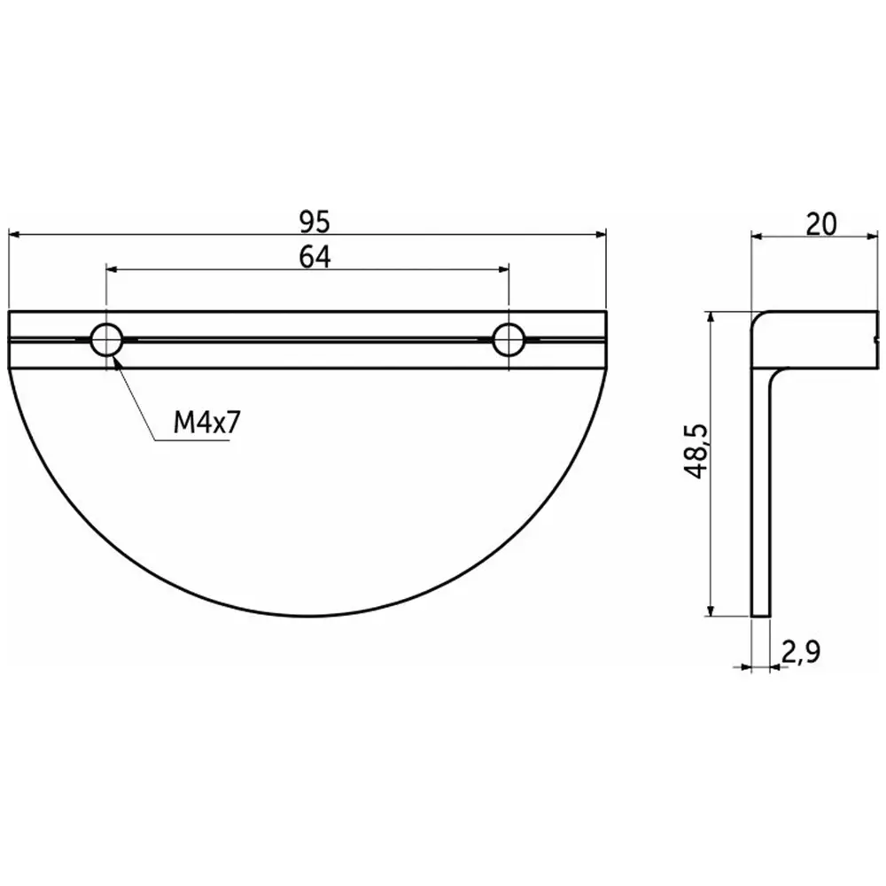 INSPIRE Ручка-профиль белая полукруглая для мебели 95 мм 87948307 STLM-1567406 - Вид №6