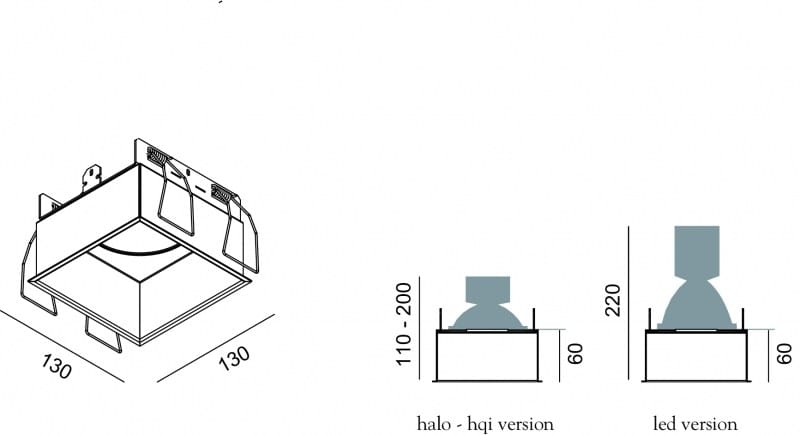 Окрашенный металлический встраиваемый прожектор Lucifero's MINIFRAME ARCH-00120866 - Вид №6