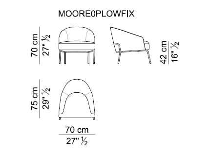 Тканевое кресло с подлокотниками i 4 Mariani Мур ARCH-00021613 - Вид №1