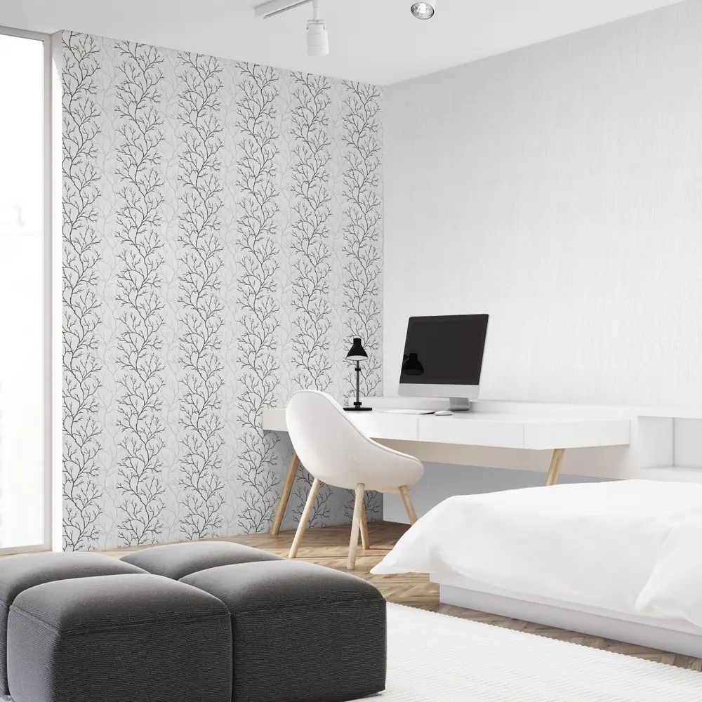Обои флизелиновые Ateliero Nordic чёрно-белые 1.06 м AT38173-01 84872141 STLM-2066830 - Вид №3