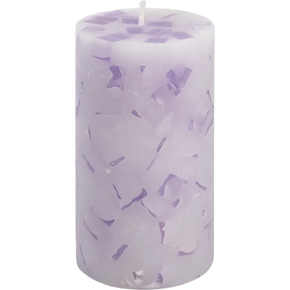 89369068 Свеча столбик ароматизированная Лаванда бело-фиолетовая 13 см STLM-0822388 Santreyd 