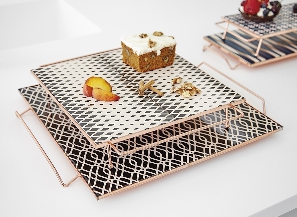 037204 Поднос квадратный Black & White 30x30 GAN Mix & Match  - Вид №1