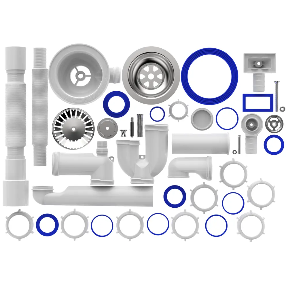 Сифон EQUATION для двойной мойки с переливом и защитой от запахов 89209833 STLM-1496383 - Вид №5