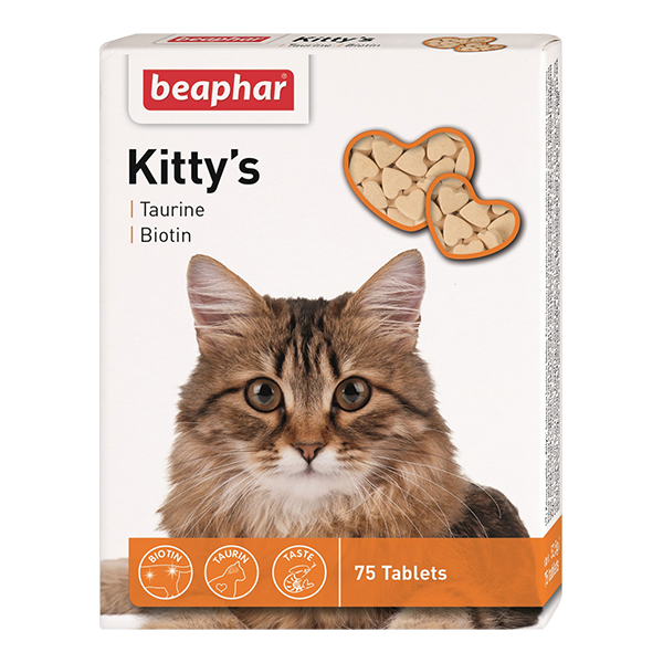 Т00011580 Витамины для кошек Kitty"s+Taurine+Biotin" таурин+биотин 75шт Beaphar 