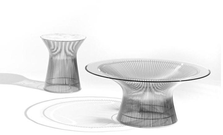 KNOLL Круглый сервировочный стол из стали и хрусталя Platner sun-id-1347760 - Вид №2