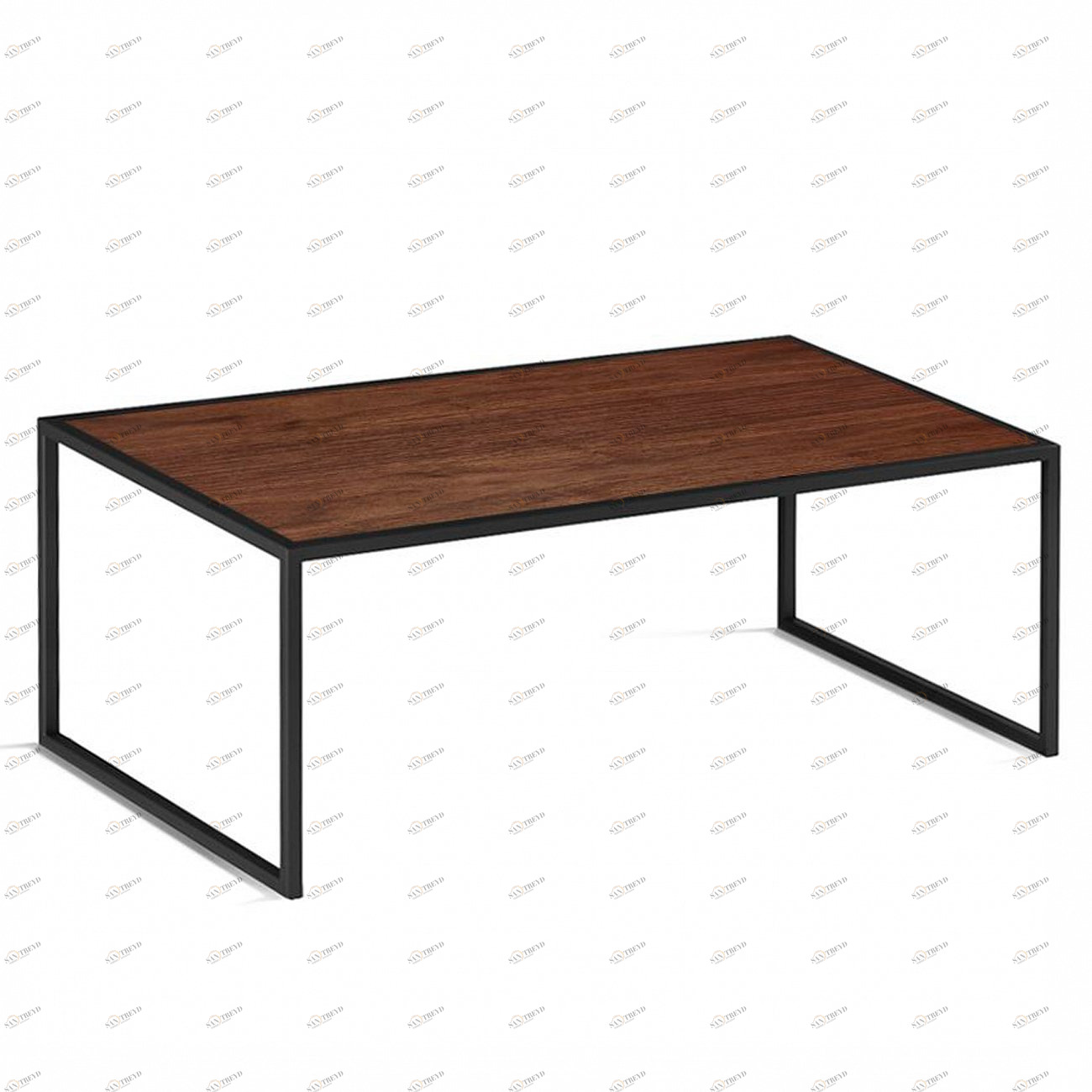 Журнальный столик прямоугольный американский орех с черными ножками 80 см Darmian into lite black INTELLIGENT DESIGN  260881 Орех;коричневый;черный 