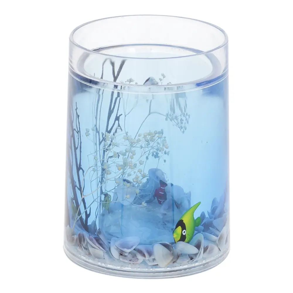 Стакан для зубных щёток Аквалиния «Морская рыбка» пластик цвет голубой STLM-2065069