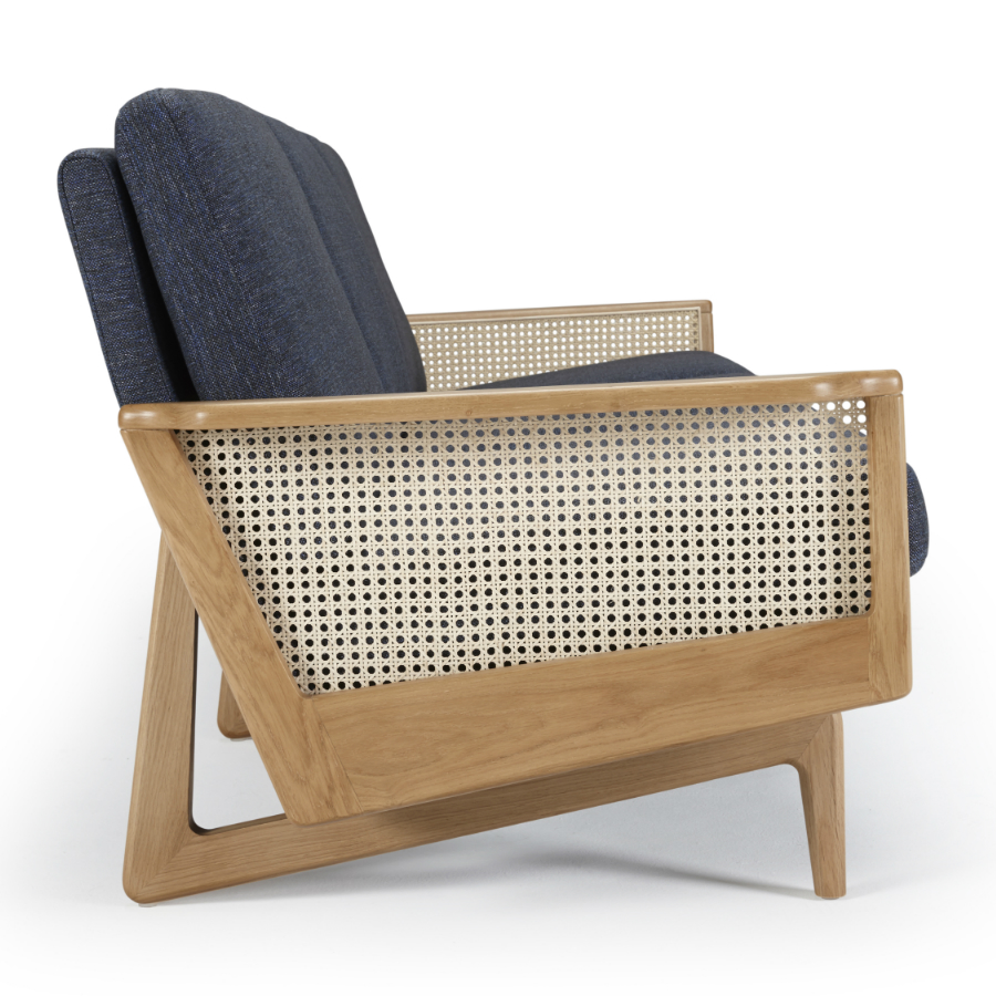 Диван трехместный Egsmark с деревянными подлокотниками, лакированный дуб, темно-голубой Kragelund 20203202246 - Вид №5