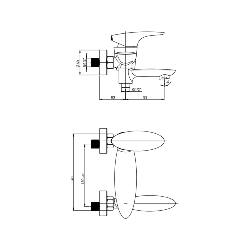 Смеситель для ванны Paini Verona однорычажный цвет хром 18079167 STLM-2165727  - Вид №5