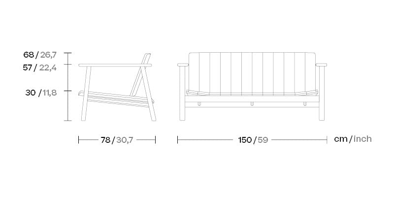 2-местный тканевый садовый диван Kettal ARCH-00145525 - Вид №5