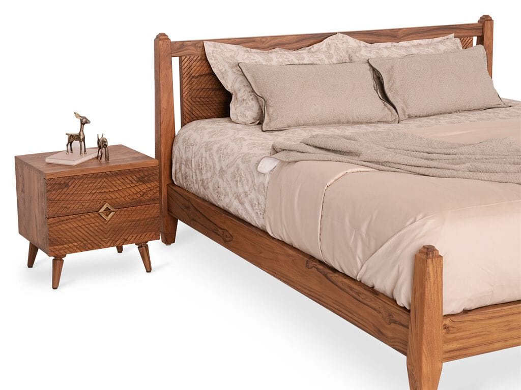 Двуспальная кровать из тикового дерева Alankaram SOLIDE ARCH-00036837 - Вид №2