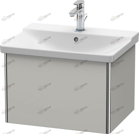 XS408000707 Тумбочка подвесная XSquare #XS4080 610 x 473 мм Бетонно-серый матовый декор Duravit