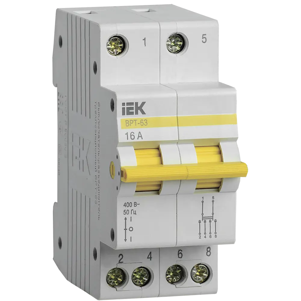 Выключатель-разъединитель трехпозиционный IEK ВРТ-63 2P 16 А STLM-2015343
