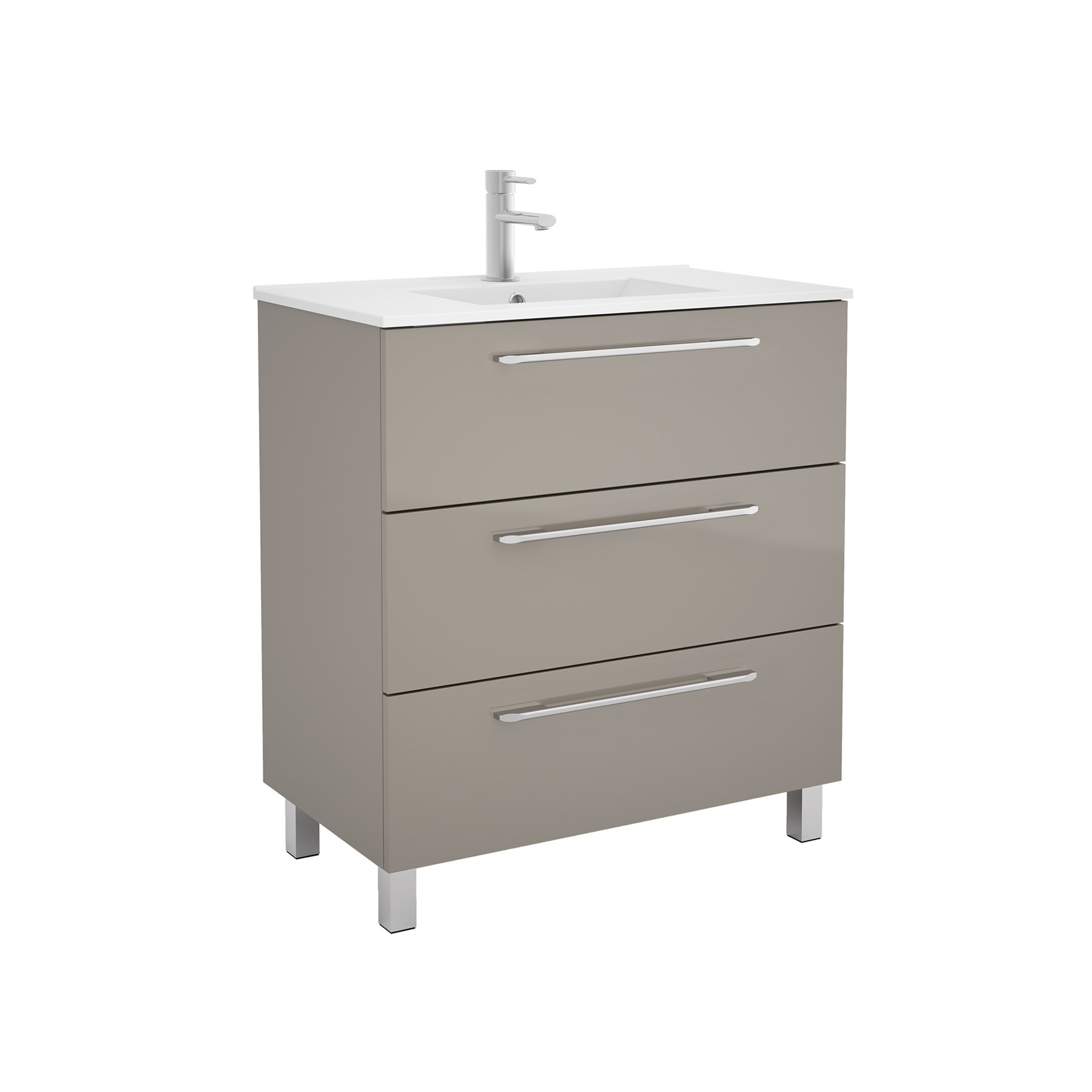 23251 SALGAR Мебель для умывальника FUSSION CHROME 800 3 ящика GLOSS TAUPE 797 x 868 x 450 мм - Вид №1