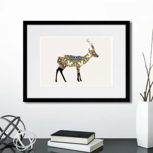 Картина в деревянной раме 42х32 см "Восточный блеск, Антилопа, 2016г." КАРТИНЫ В КВАРТИРУ  264551 Белый;коричневый;разноцветный