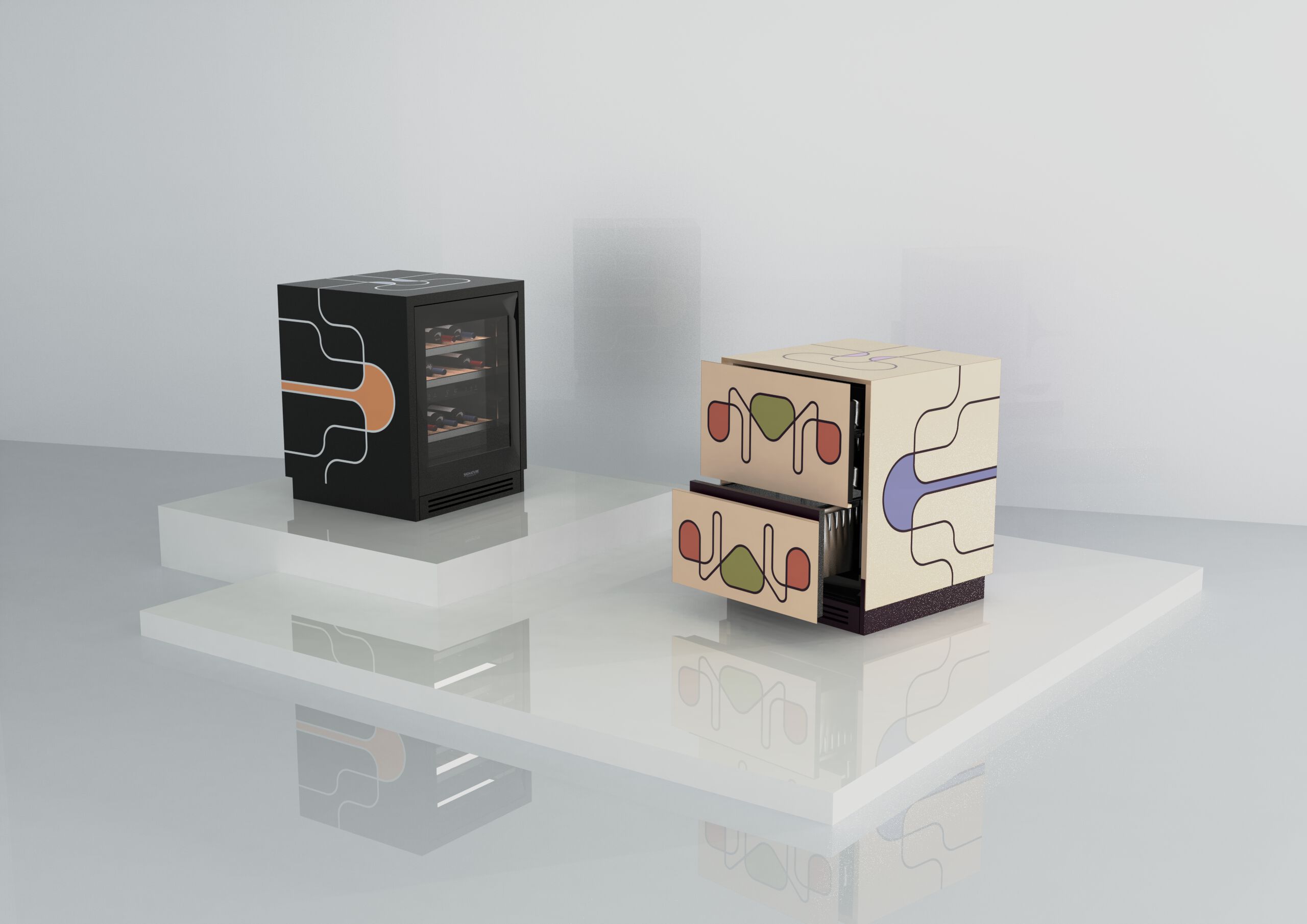 Холодильник с откидным верхом SKS | Signature Kitchen Suite двойной код ARCH-00132801 - Вид №2